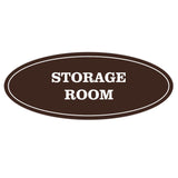 Dark Brown Oval STORAGE ROOM Sign