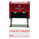 Red Called Emailed With Date Line Self-Inking Office Rubber Stamp