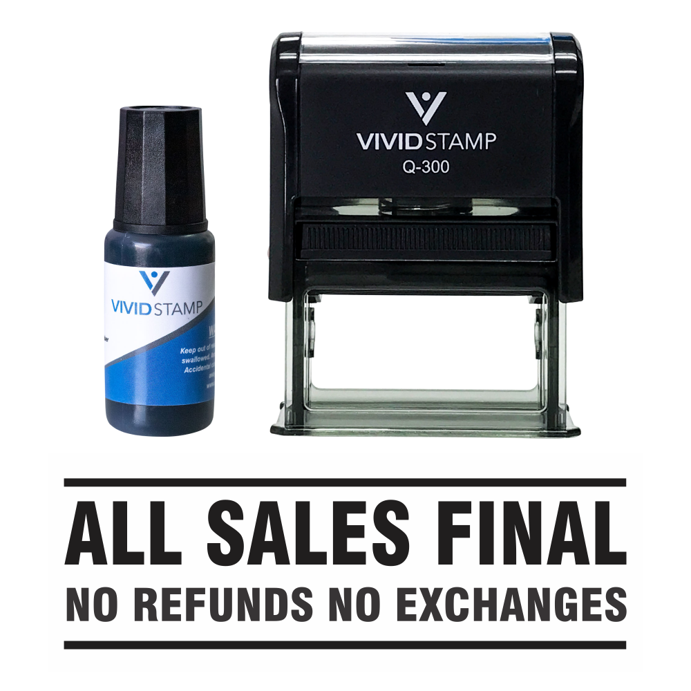 All Sales Final No Refunds Self Inking Rubber Stamp Combo with Refill