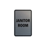 Portrait Round Janitor Room Sign with Adhesive Tape, Mounts On Any Surface, Weather Resistant