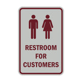 Portrait Round Restroom For Customers Sign