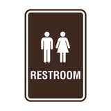 Portrait Round Unisex Restroom Sign with Adhesive Tape, Mounts On Any Surface, Weather Resistant