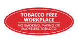 Signs ByLITA Oval Tobacco Free Workplace No Smoking Sign