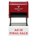 Red AS-IS FINAL SALE Self-Inking Office Rubber Stamp