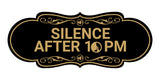 Designer Silence after 10pm Wall or Door Sign