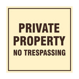 Square Private Property Sign with Adhesive Tape, Mounts On Any Surface, Weather Resistant