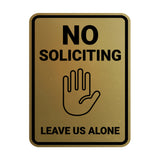 Portrait Round No Soliciting Leave Us Alone Wall or Door Sign