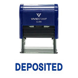 Blue Deposited Self Inking Rubber Stamp