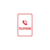 Portrait Round Telephone Sign With Adhesive Tape