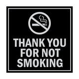 Signs ByLITA Square Thank You For Not Smoking Sign with Adhesive Tape, Mounts On Any Surface, Weather Resistant, Indoor/Outdoor Use