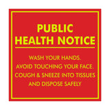 Signs ByLITA Square Public Health Notice Wash Your Hands Sign