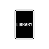 Portrait Round Library Sign with Adhesive Tape, Mounts On Any Surface, Weather Resistant