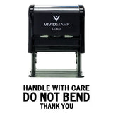 Handle With Care Do Not Bend Self Inking Rubber Stamp