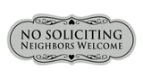Signs ByLITA Designer No Soliciting Neighbors Welcome Sign