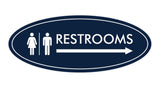 Signs ByLITA Oval Restrooms Right Arrow Sign