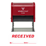 Red RECEIVED By Date Self Inking Rubber Stamp