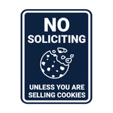 Portrait Round No Soliciting Unless You Are Selling Cookies Wall or Door Sign