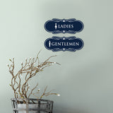 Designer Ladies and Gentlemen Figurines Restroom Signs (Set of 2) For Walls or Doors
