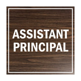 Square Assistant Principal Sign with Adhesive Tape, Mounts On Any Surface, Weather Resistant