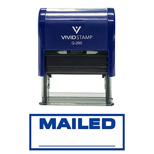 Blue Mailed Self-Inking Office Rubber Stamp