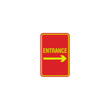 Signs ByLITA Portrait Round Entrance Right Arrow Sign with Adhesive Tape, Mounts On Any Surface, Weather Resistant, Indoor/Outdoor Use