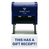 Blue THIS HAS A GIFT RECEIPT! Self-Inking Office Rubber Stamp