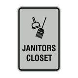 Signs ByLITA Portrait Round Janitors Closet Sign with Adhesive Tape, Mounts On Any Surface, Weather Resistant, Indoor/Outdoor Use