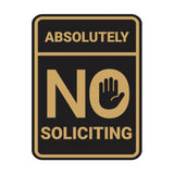 Portrait Round Absolutely No Soliciting Wall or Door Sign
