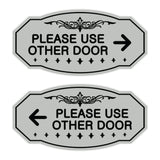 Victorian Please Use Other Door Sign Set