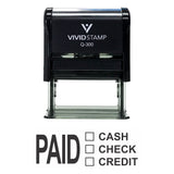 Paid Cash Check Credit Self Inking Rubber Stamp