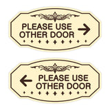 Victorian Please Use Other Door Sign Set