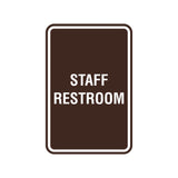 Portrait Round Staff Restroom Sign With Adhesive Tape