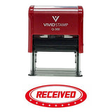 Red Received Designer Office Self-Inking Office Rubber Stamp