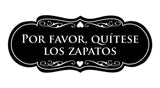 Signs ByLITA Designer Spanish Por favor, quítese los zapatos Sign