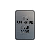 Portrait Round Fire Sprinkler Riser Room Sign with Adhesive Tape, Mounts On Any Surface, Weather Resistant