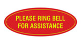 Signs ByLITA Oval Please Ring Bell For Assistance Sign