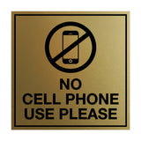 Signs ByLITA Square No Cell Phone Use Please Sign with Adhesive Tape, Mounts On Any Surface, Weather Resistant, Indoor/Outdoor Use