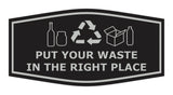 Fancy Put Your Waste in the Right Place Wall or Door Sign