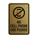 Signs ByLITA Portrait Round No Cell Phone Use Please Sign with Adhesive Tape, Mounts On Any Surface, Weather Resistant, Indoor/Outdoor Use