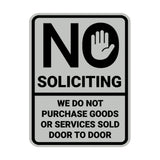 Portrait Round No Soliciting We Do Not Purchase Goods or Services Sold Door to Door Wall or Door Sign
