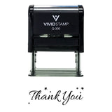 Black THANK YOU w/ Stars Self Inking Rubber Stamp
