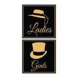 Square ladies and gents sign set with Adhesive Tape, Mounts On Any Surface, Weather Resistant