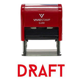 Red Draft Office Self-Inking Office Rubber Stamp