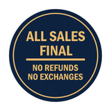 Signs ByLITA Circle All Sales Final No Refunds No Exchanges Sign