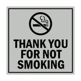 Signs ByLITA Square Thank You For Not Smoking Sign with Adhesive Tape, Mounts On Any Surface, Weather Resistant, Indoor/Outdoor Use