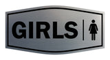 Signs ByLITA Fancy Girls (female bathroom icon) Sign with Adhesive Tape, Mounts On Any Surface, Weather Resistant, Indoor/Outdoor Use