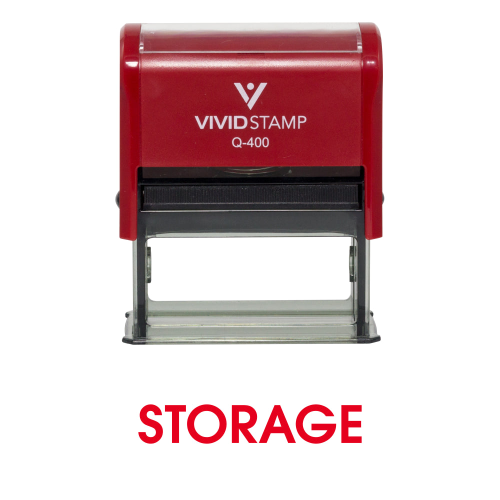 Red Storage Self Inking Rubber Stamp