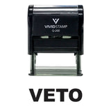 Black VETO Self Inking Rubber Stamp