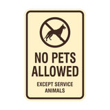 Signs ByLITA Portrait Round No Pets Allowed Except Service Animals Sign