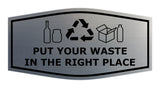 Fancy Put Your Waste in the Right Place Wall or Door Sign